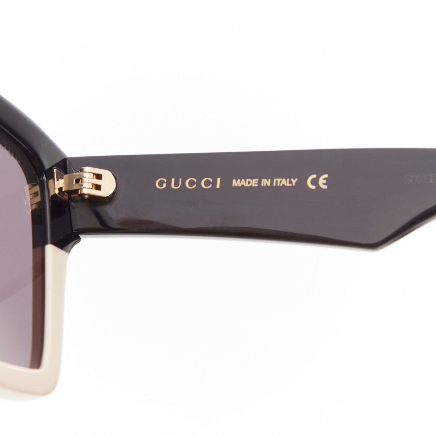 GUCCI GG0962S black cream GG cruella bicolor square shape sunglasses